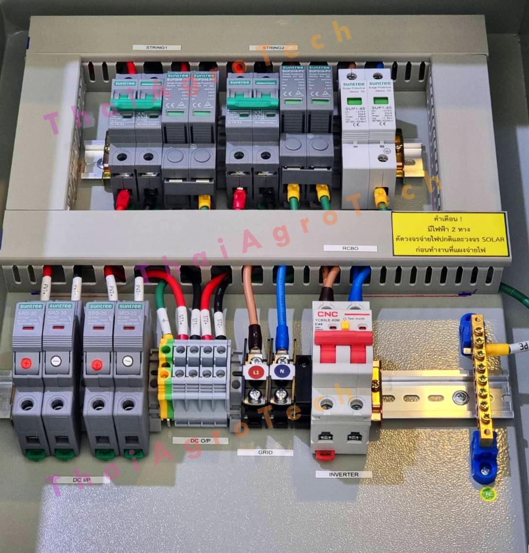 ตู้คอมบายเนอร์ AC-DC Combiner box 6-8-10-15Kw แบบ 2 String DC 800V, 1Phase สำหรับระบบโซล่าเซลล์ออนกริดขนาด 6-8-10-15 กิโลวัตต์ 1 เฟส