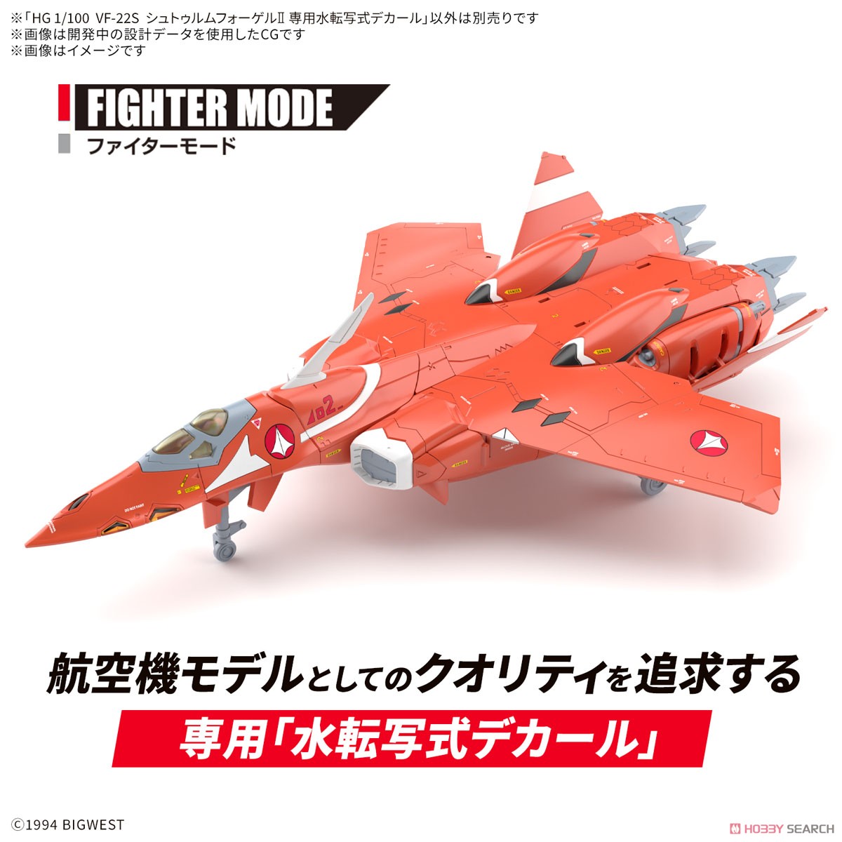 Bandai 4573102683250 HG 1/100 VF-22S STURMVÖGEL Ⅱ WATER DECALS