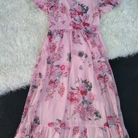 เดรสสไตล์เกาหลีสีโอรส สีฟ้า สีชมพู ผ้าชีฟองสีสวยสดใส แพทเทิร์นเป้ะ