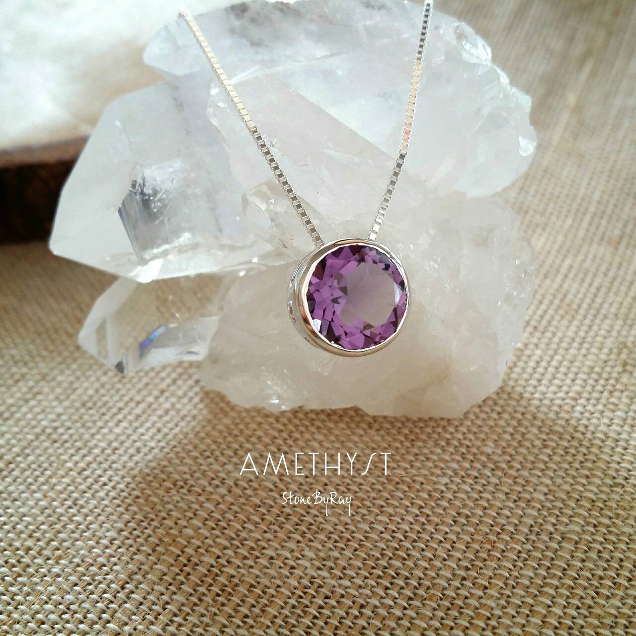 สร้อยคอเงินจี้พลอยอเมทิสต์(Amethyst)