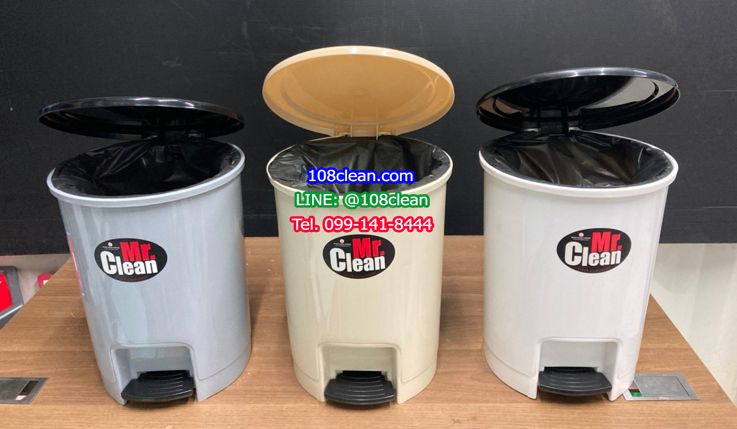 ถังขยะแยกประเภท เท้าเหยียบ ทรงกลม ขนาด 12 ลิตร