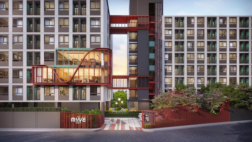 ปล่อยเช่าคอนโด THE MUVE Ram 22 (เดอะ มูฟ ราม 22) - เฟอร์เครื่องใช้ไฟฟ้าครบครั้น - ใกล้ MRT รามคำแหง 12/มหาลัยรามคำแหง