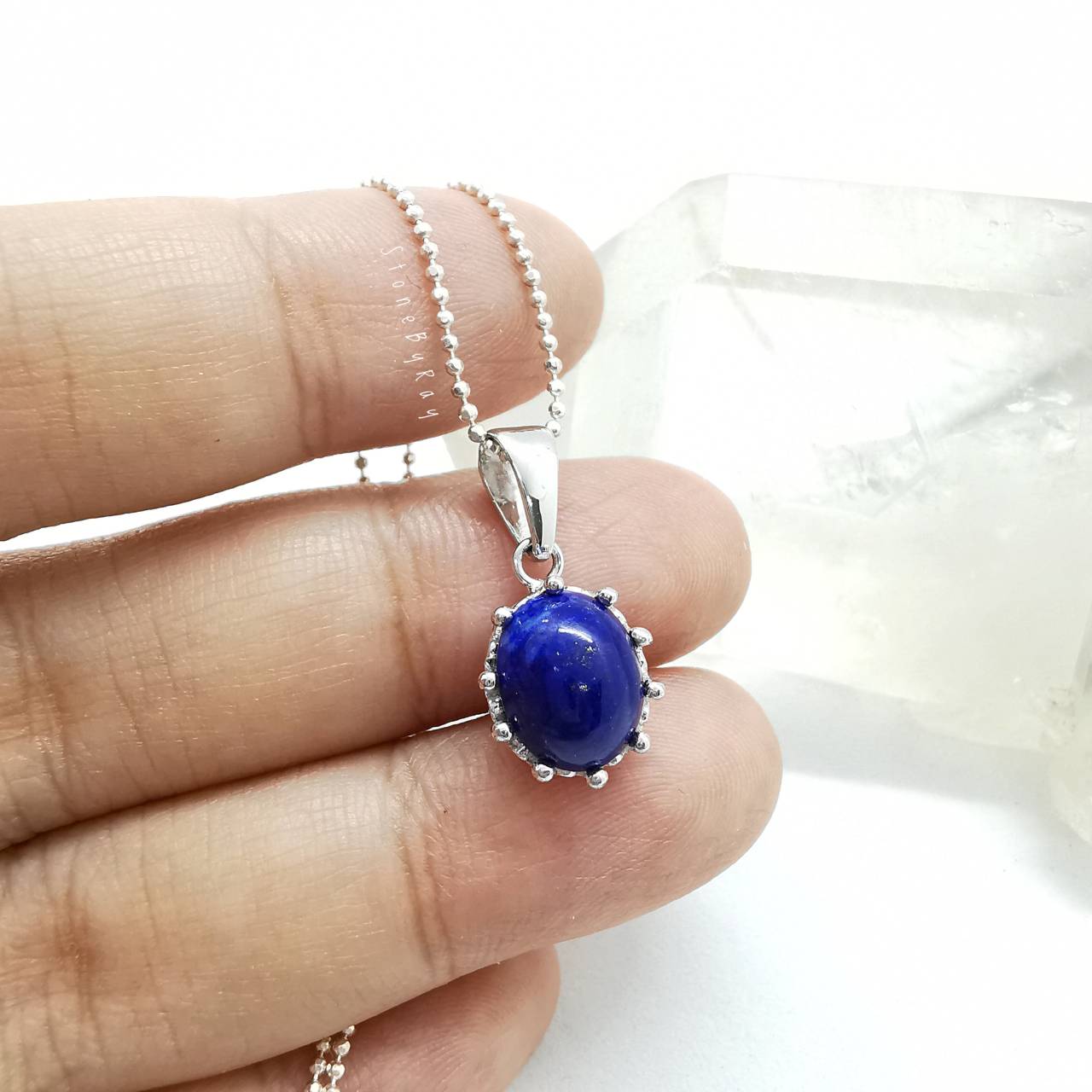 สร้อยคอเงินจี้หินลาพิสลาซูลี Lapis Lazuli