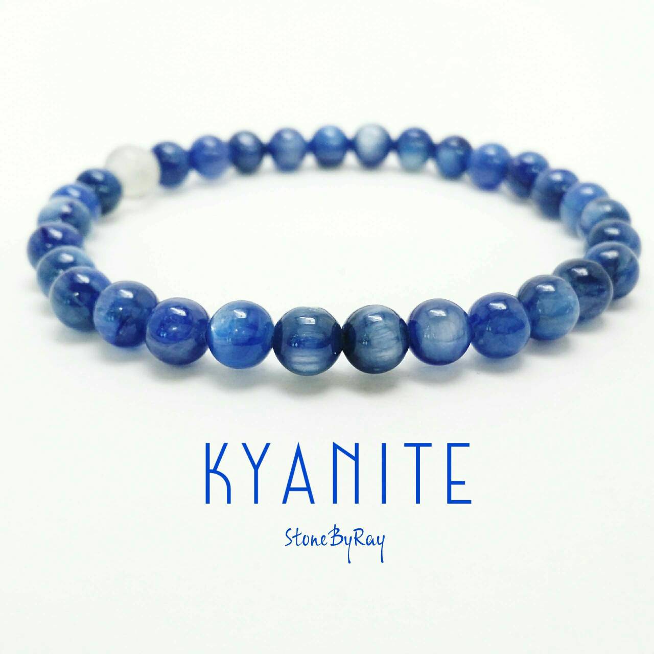 สร้อยข้อมือเชือกหินไคยาไนท์ 6 มิล