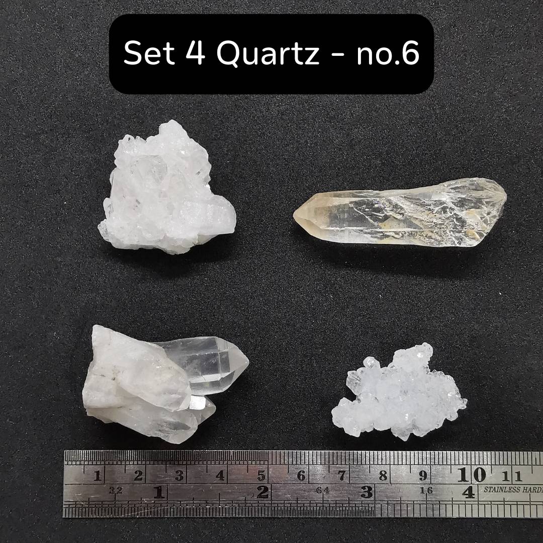 ชุดหินคริสตัลควอตซ์4ชนิด (4 of a Kind Natural Quartz Collection)