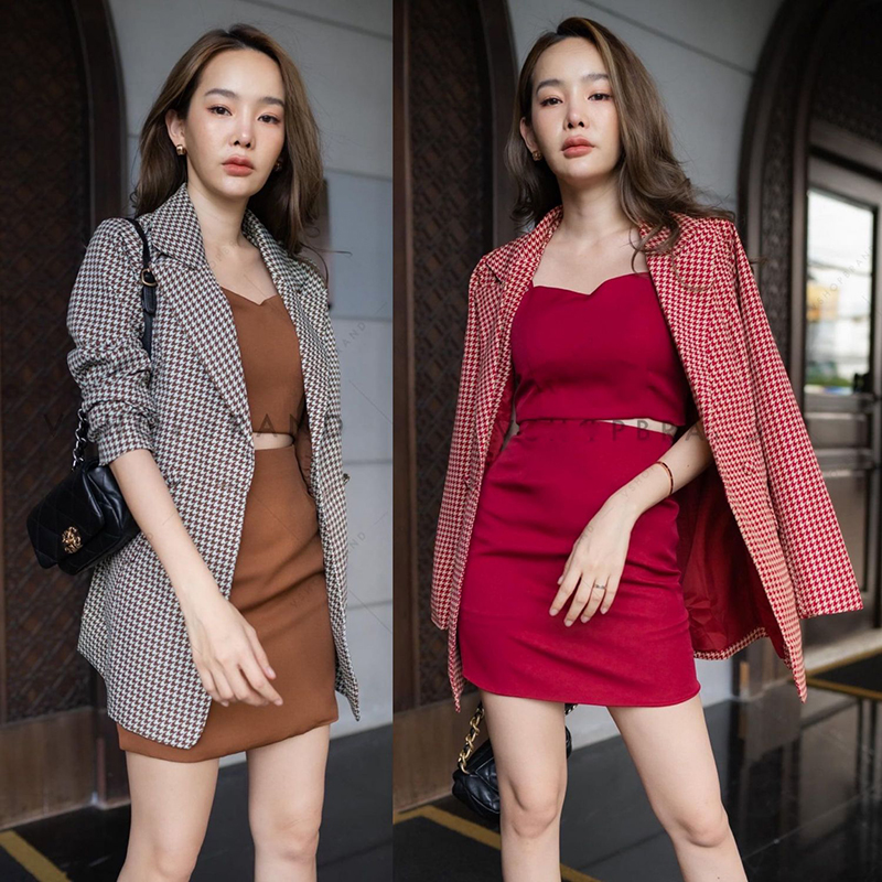 kudapy set สูท 3 ชิ้น ใช้ผ้าเกรดอย่างดีในการตัด งานสวยมากๆๆ มีซับทั้งชุด