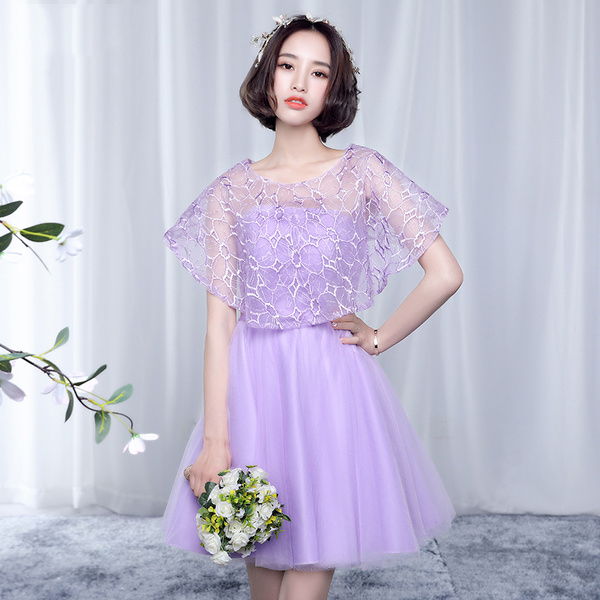 kudapy ชุดราตรีสั้นผ้าซาตินสีชมพูโอรส/สีม่วง/สีครีม ชุดเดรสเกาะอก+ผ้าคลุมลายดอก ทรงสวยมากๆ