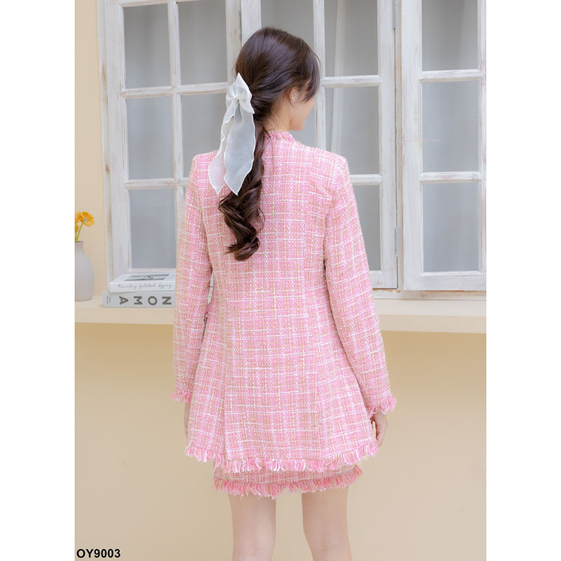 kudapy ชุดเซต 2 ชิ้นสีชมพู/สีเหลือง งานผ้าทวิตสีหวาน พาสเทล แมตช์ง่ายใส่ได้หลายลุค เรียบๆแบบคุณหนู แต่ก็เรียบหรู