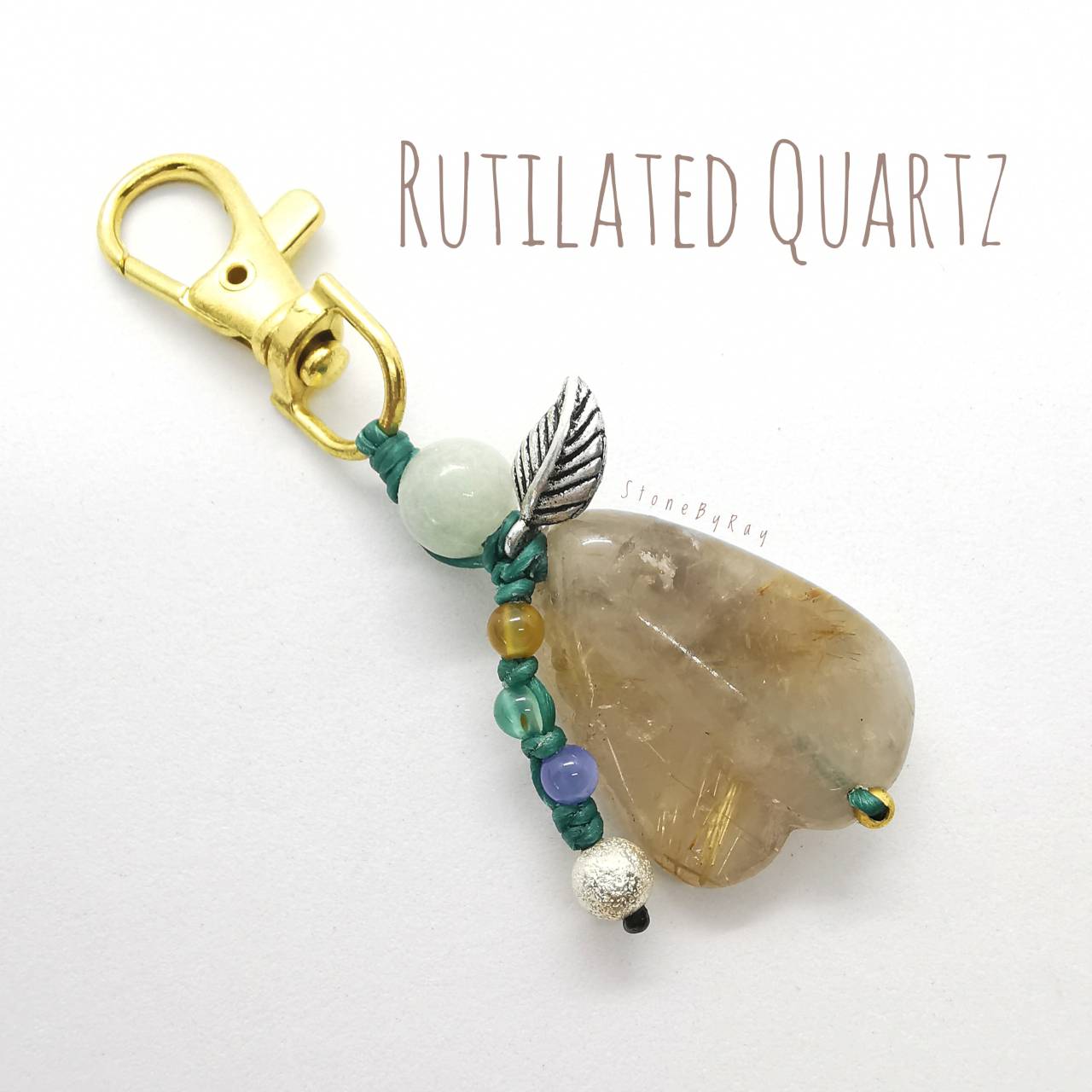 พวงกุญแจหินไหมทอง Rutilated Quartz