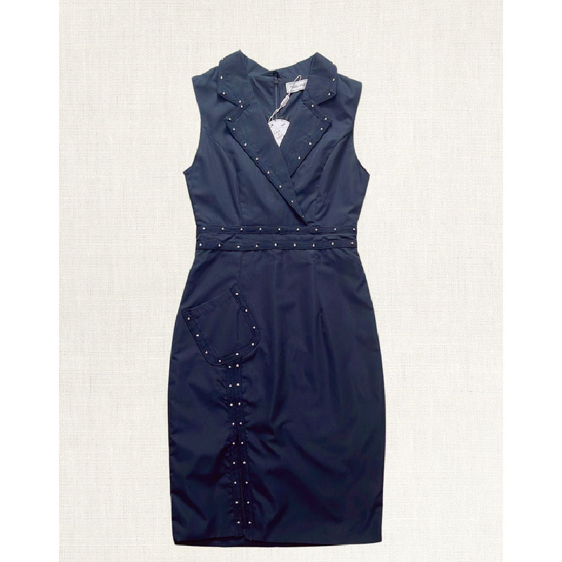 kudapy เดรสสั้นสีชมพู/สีดำ แขนกุดปกสูทกระโปรงปาดหน้าสวยใส่สบายดูดีมากๆ