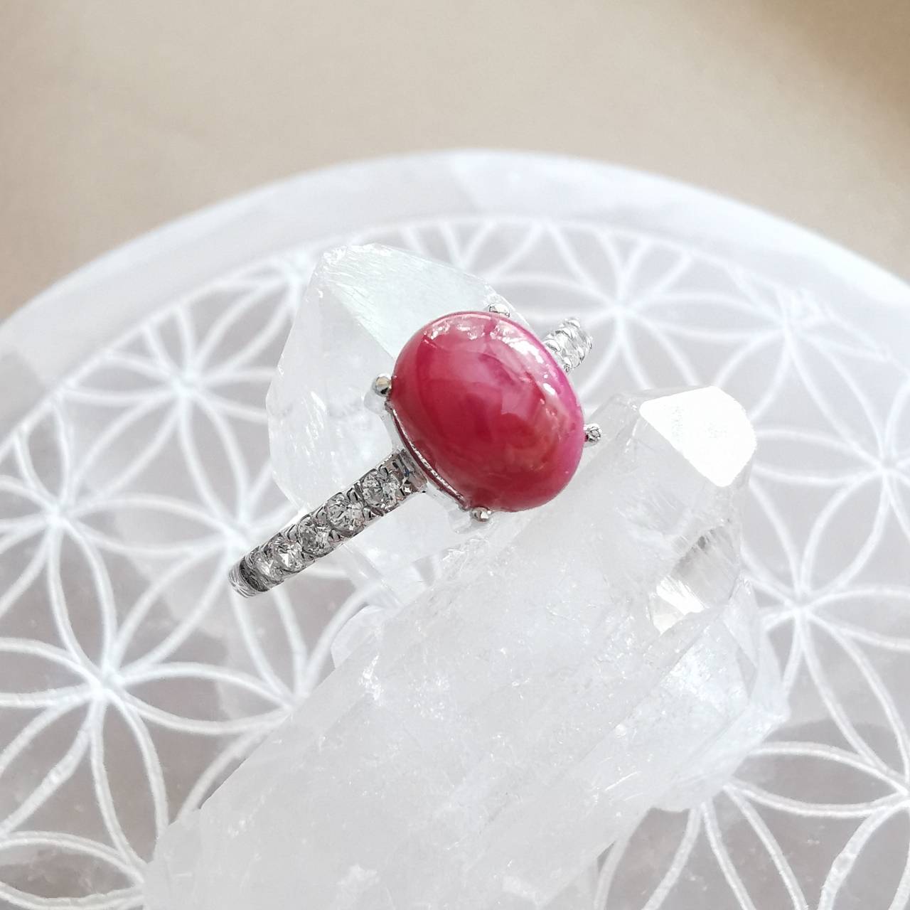 แหวนเงินพลอยทับทิม Ruby