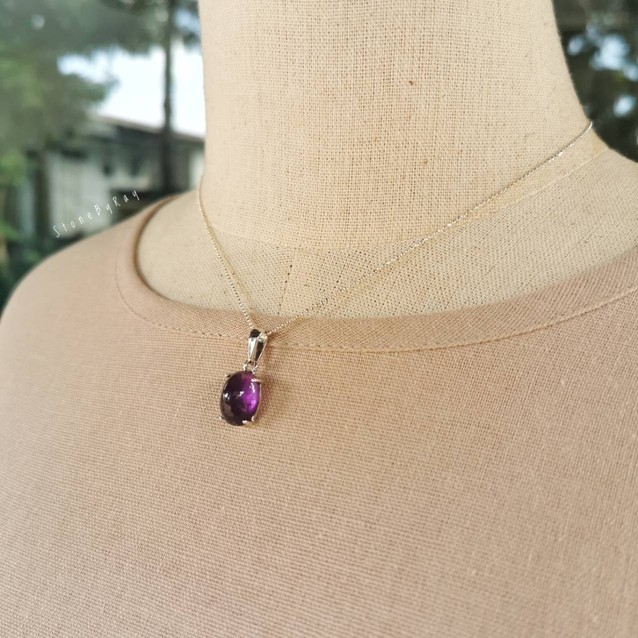 สร้อยคอเงินจี้หินอเมทิสต์ Amethyst