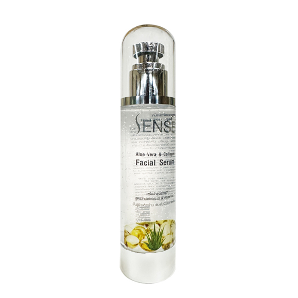 (ชีววิถี) เซนต์ เซรั่มบำรุงผิวหน้า ว่านหางจระเข้&คอลลาเจน Sense Aloe Vera & Collagen Facial Serum (100 มล.)