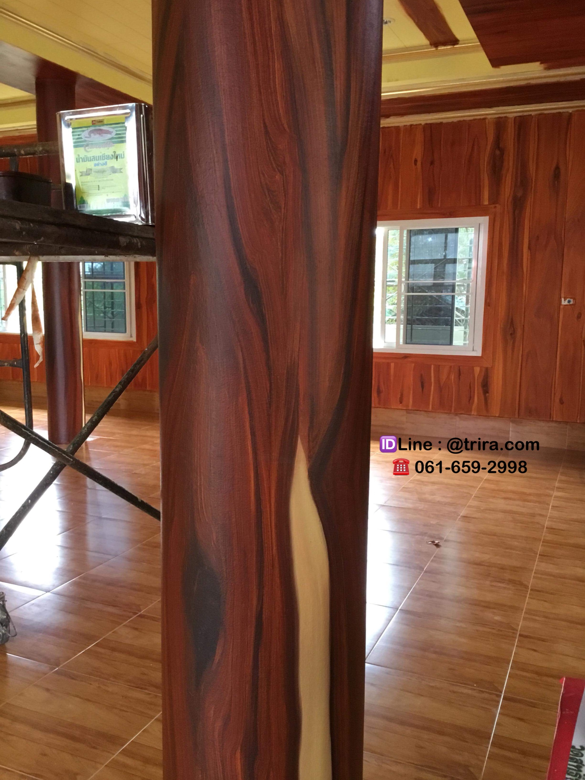 รับเหมาทาสีลายไม้ สอบถาม 061-659-2998