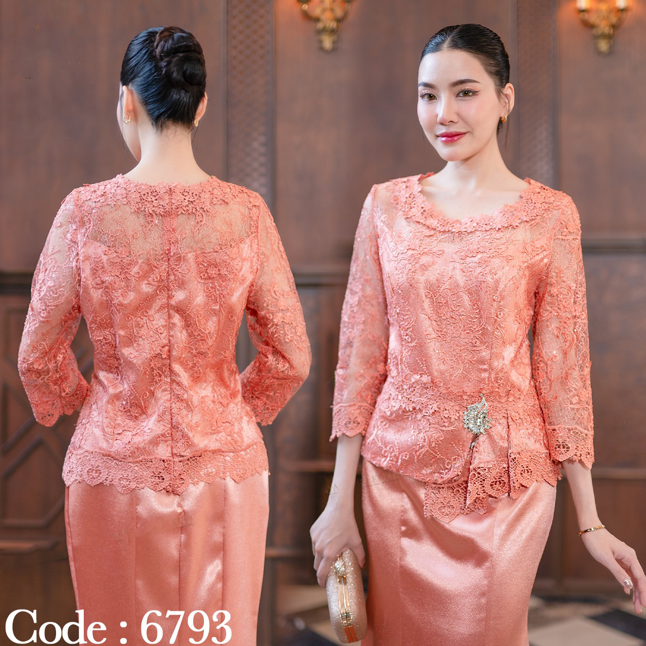 kudapy งานเสื้อลูกไม้3มิติดอกนูนลอย เกรดพรี่เมียม ลายลูกไม้แน่นมาก ช่วงเอวจีบจีบด้านหน้า งานมีซับในและซิปซ่อนหลัง (เฉพาะเสื้อ)