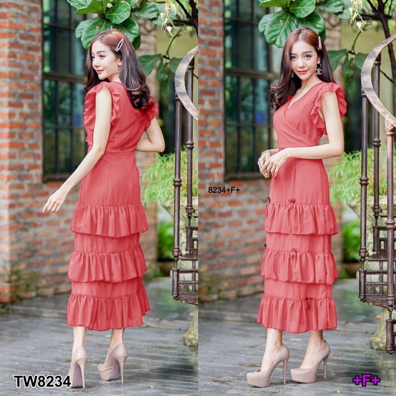 kudapy MaxiDress แม็กซี่เดรสยาว ไหล่ระบาย ผ้าไหมอิตาลี่ ใส่แล้วดูขับผิวสุดๆ