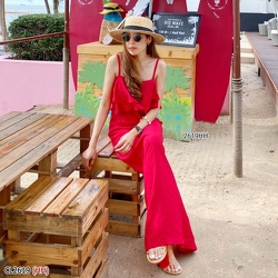 kudapy Maxi Dress เดรสสายเดี่ยว สีฟ้าน้ำเงิน,สีแดง,สีครีม ,สีส้ม แต่งระบายสองชั้นช่วงอก งานซิปหลัง เนื้อผ้าสปัน ผ้านิ่มใส่สบายไม่ร้อน รีดง่าย ทรงสวยมากใส่แล้วดูเพรียวสุดๆไปเลยจ้า