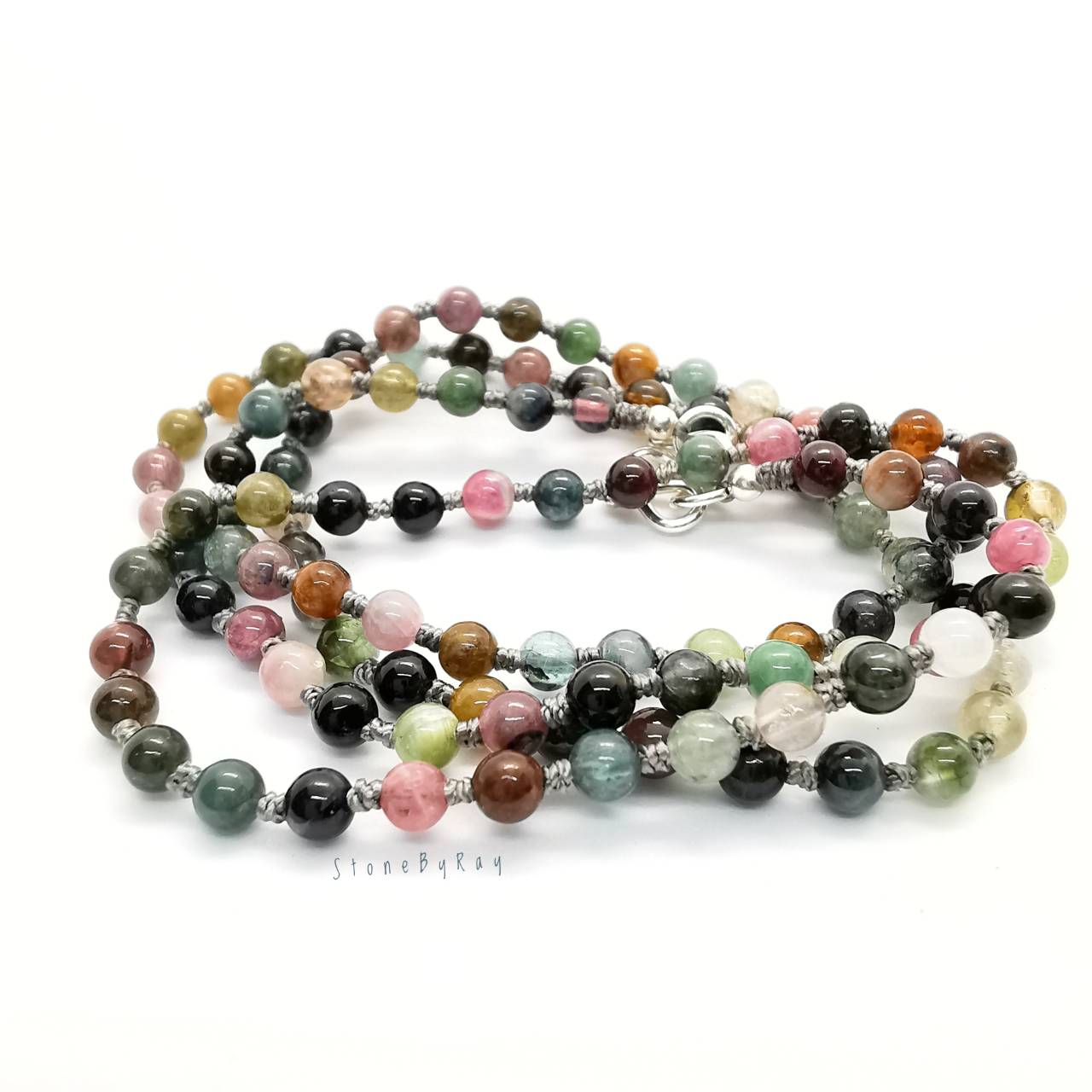 สร้อยคอปะคำ108หินทัวร์มาลีนเจียรกลม Tourmaline