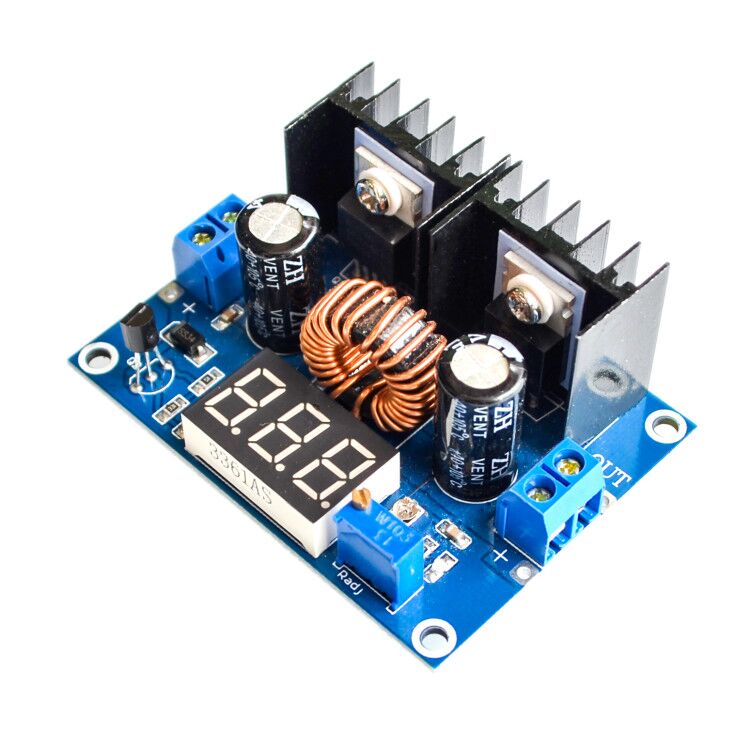 XL4016E1 step down 8A โมดูลเรกูเลต แปลงไฟจาก 4-38V เป็น 1.25-36V กระแสสูงสุด 8A พร้อมโวลต์มิเตอร์