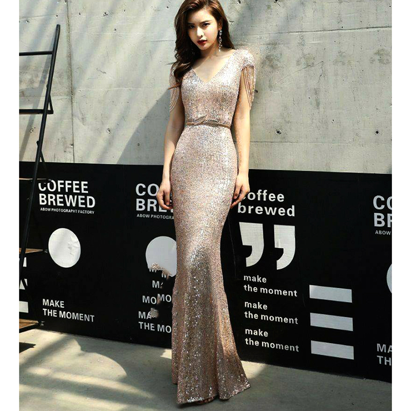 kudapy ชุดราตรียาวทรงหางปลา ผ้าปักเลื่อมสีแดง/สีครีมทอง แม๊กซี่ปักเลื่อม+เข็มขัด เลื่อมประกายแวววาวระยิบระยับสวยหรูดูแพง