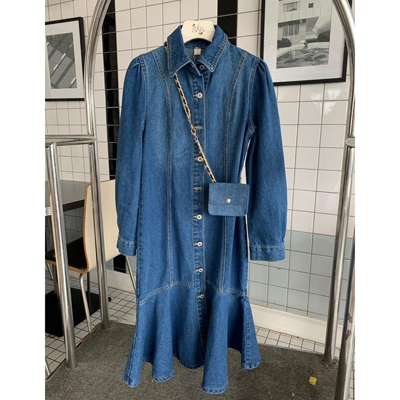 kudapy เดรสยีนส์คอปก เดรสสั้นทรงสวยมาก กระดุมหน้า งานดีมากค่ะรุ่นนี้ มีกระเป๋ามินิแถมให้ด้วยน้าา