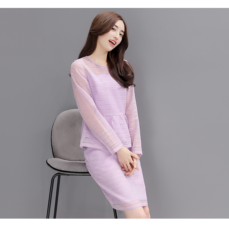 kudapy set เสื้อและกระโปรงสีม่วงพาสเทลสวยหวาน