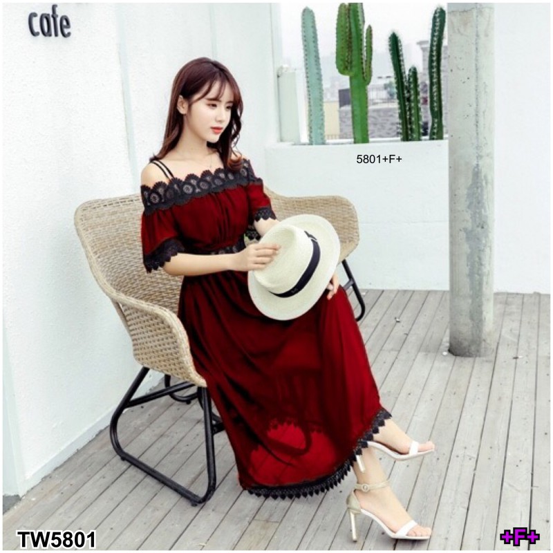 kudapy เดรสตัวยาวสีขาว ชมพู ดำ แดง เหลือง สายเดี่ยว2เส้น ดีไซน์ปาดไหล่ ผ้าชีฟอง ปาดไหล่ลูกไม้ถักทออย่างละเอียด