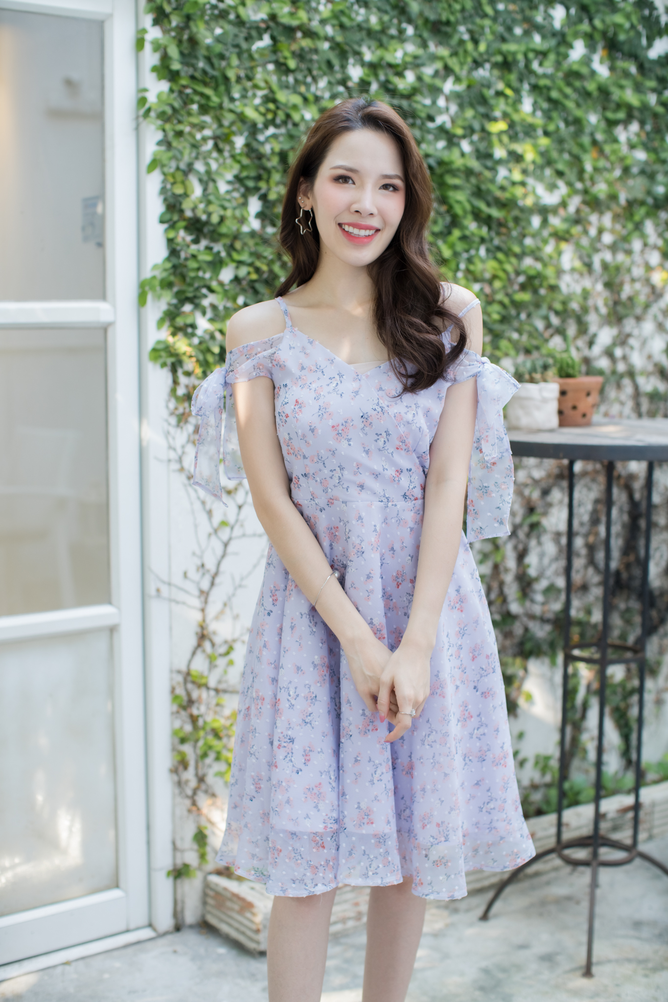 kudapy เดรสสั้นผ้าชีฟองสีชมพู/สีครีม/สีม่วง งานดีมากค่ะรุ่นนี้ สินค้าขายในห้าง รับรองไม่ผิดหวังค่ะ