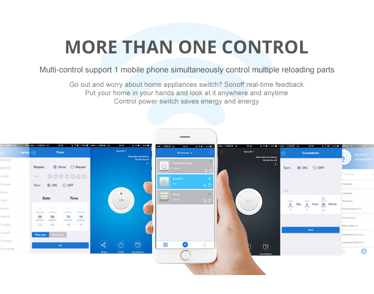 SONOFF WiFi สวิตซ์ควบคุมเปิดปิดไร้สายผ่าน Wi-Fi (iOS & Android)