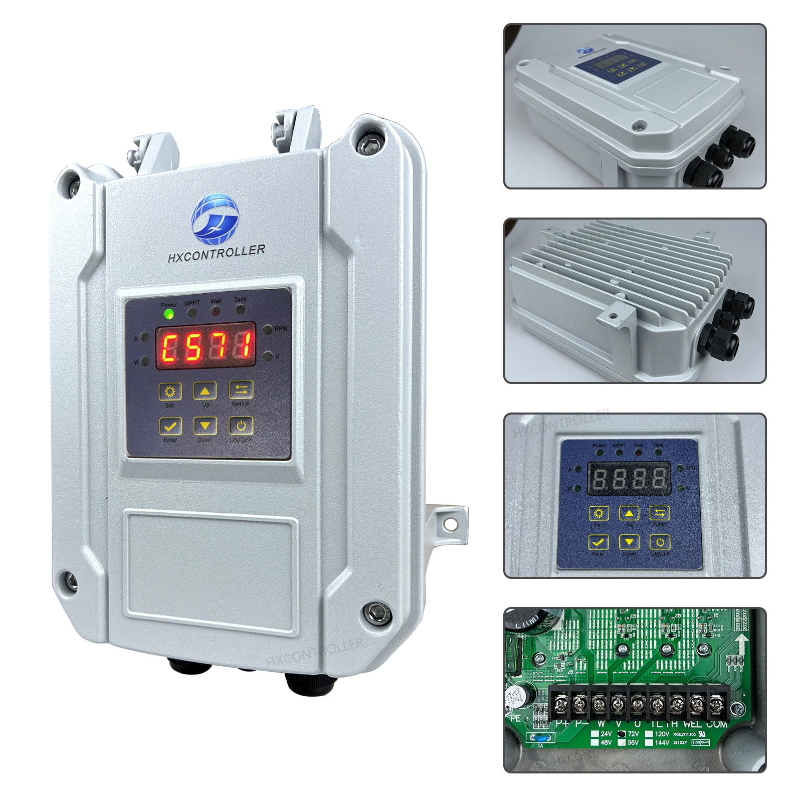 กล่องควบคุมปั้มน้ำพลังงานแสงอาทิตย์ ระบบโซล่าเซลล์ MPPT Solar Water Pump Controller DC 24V 48V 72V 96V 110V Controller Submersible