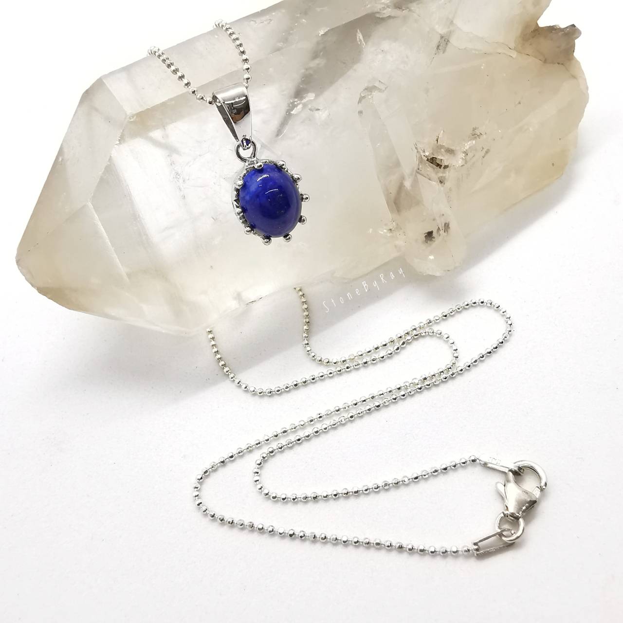 สร้อยคอเงินจี้หินลาพิสลาซูลี Lapis Lazuli