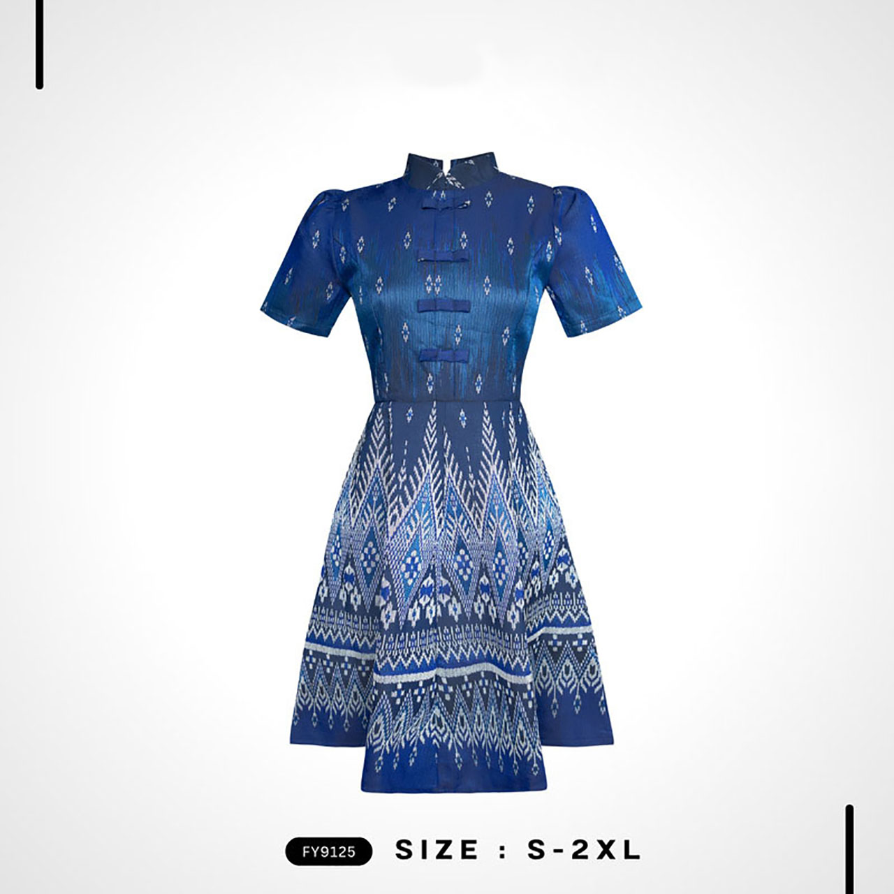 kudapy เดรสสั้น ผ้าทอลายงานปกสูทแต่งกั๊ก ใส่ออกงานสวยดูดี