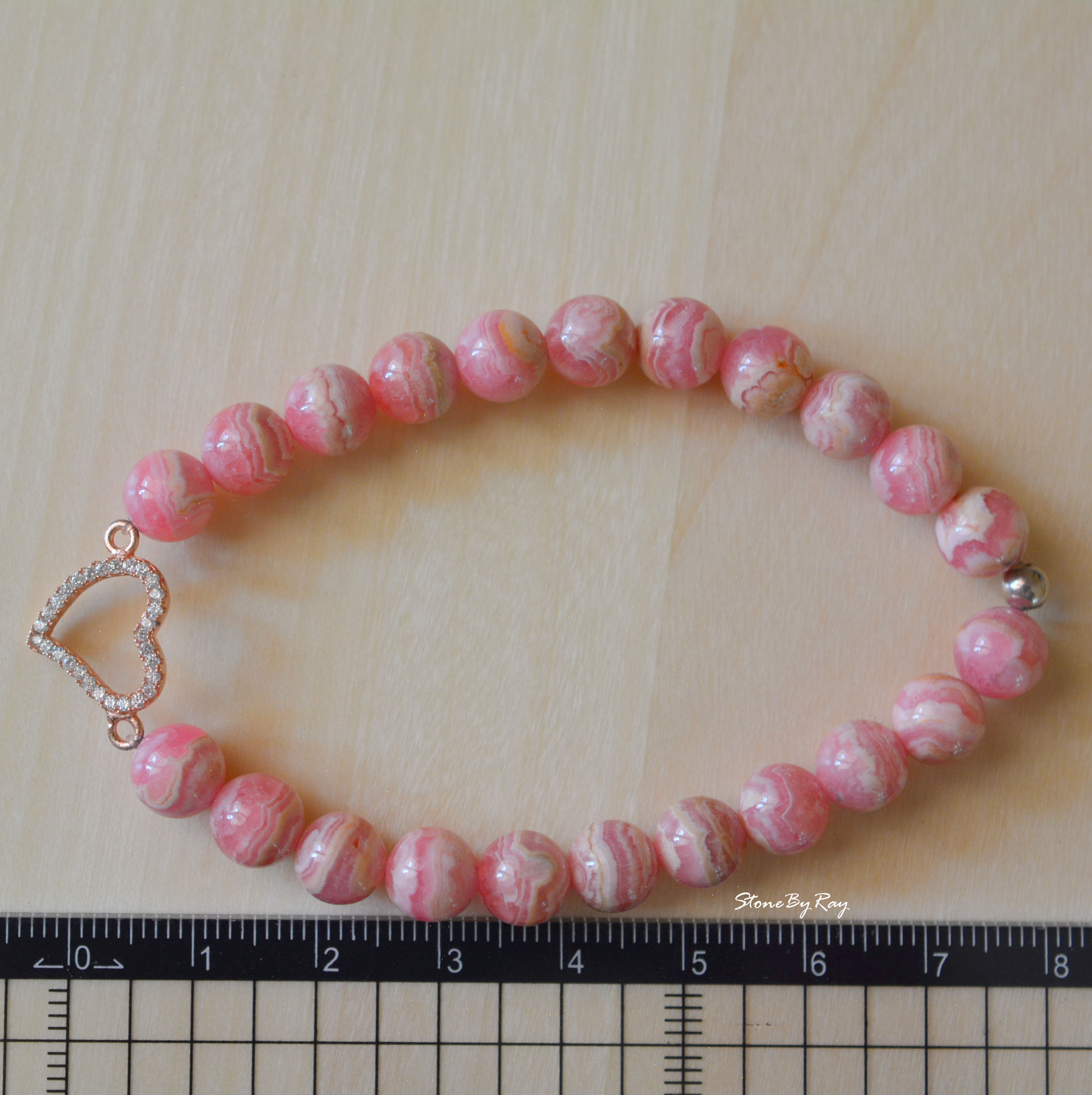 สร้อยข้อมือหินโรโดโครไซต์ (Rhodochrosite)