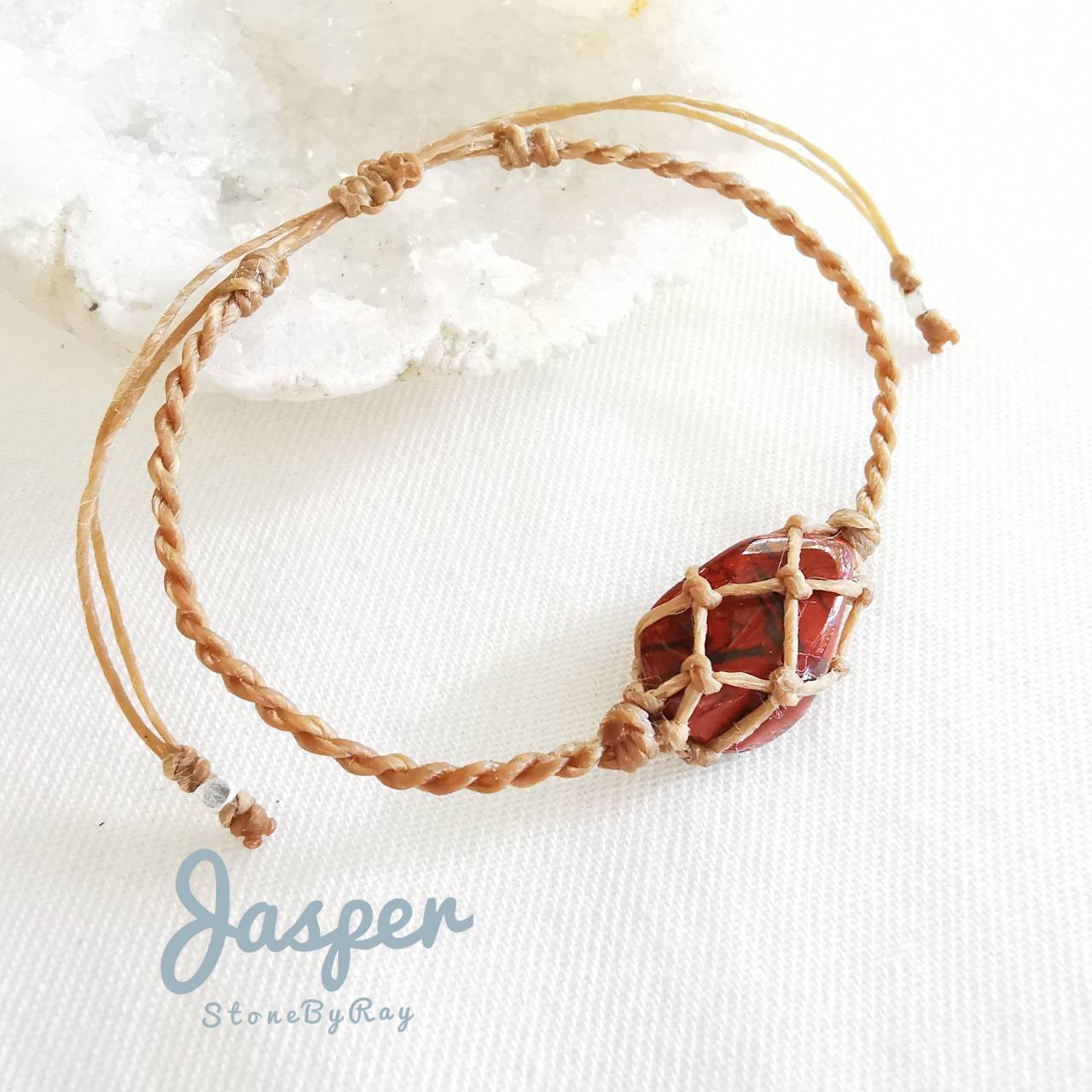 สร้อยข้อมือเชือกถักหินแจสเปอร์