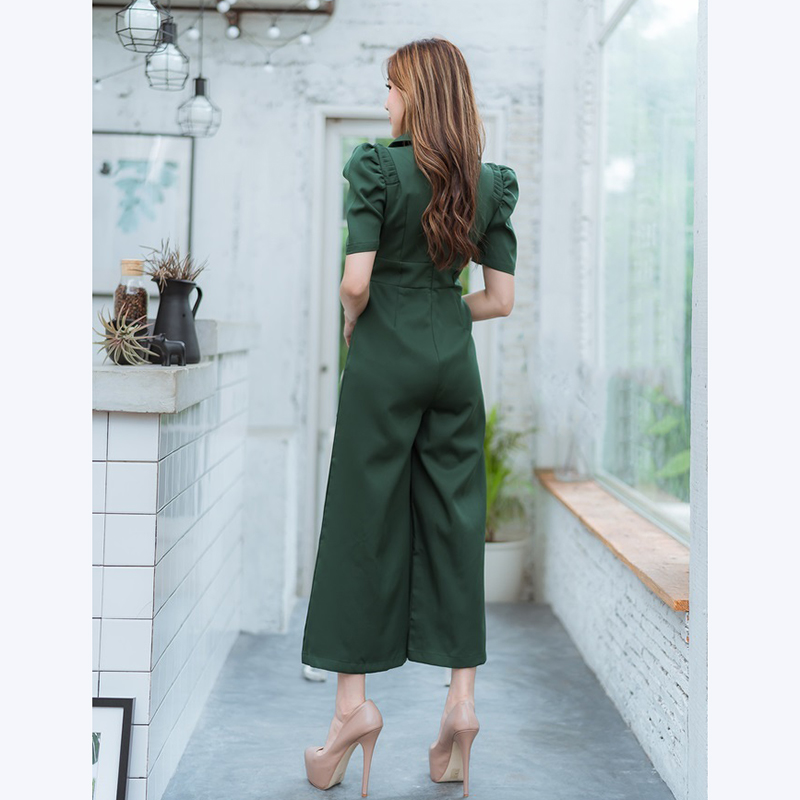 kudapy จั๊มสูทขายาวสีฟ้า,ชมพู,เขียว คอปกใส่แล้วสวยดูดีน่ารักมากๆ