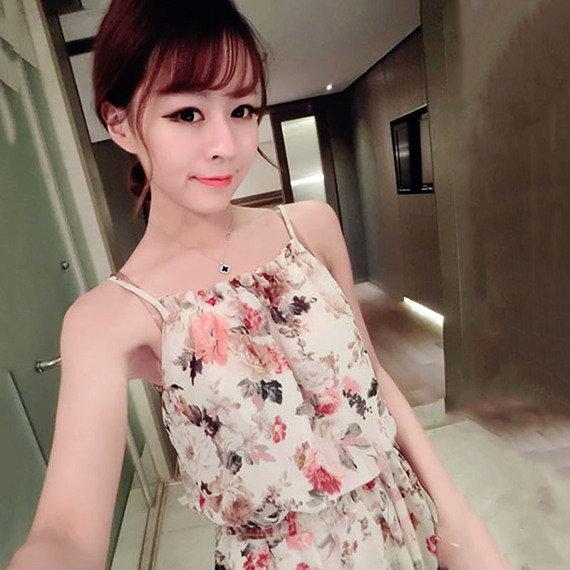 kudapy แม็กซี่เดรสยาวสีขาวครีม เดรสทรงสายเดี่ยว เนื้อผ้าชีฟองลายดอก สีครีม เก๋ๆ