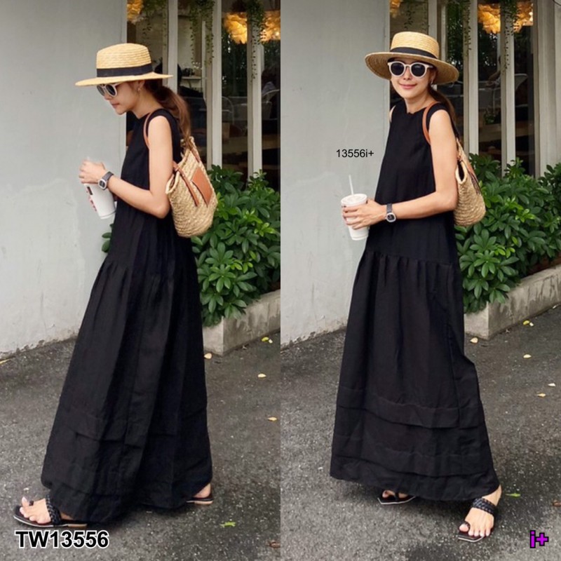 kudapy เดรสยาวสีำ/สีเหลือง/สีแดง แขนกุด สไตล์โคเรียเรียบหรูมากรุ่นนี้ ดีเทลรูดน้อยๆช่วงต่ำกว่าเอวทรงปล่อยๆ