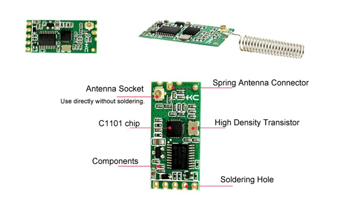 CC1101 Module 433MHz โมดูลส่องข้อมูลไร้สาย CC1101 Wireless to Serial HC-11