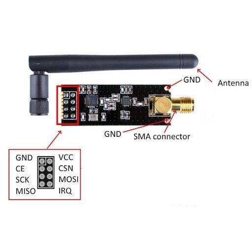 NRF24L01 Module Wireless 2.4G with PA and LNA โมดูล สื่อสารไร้สาย พร้อมเสาอากาศ