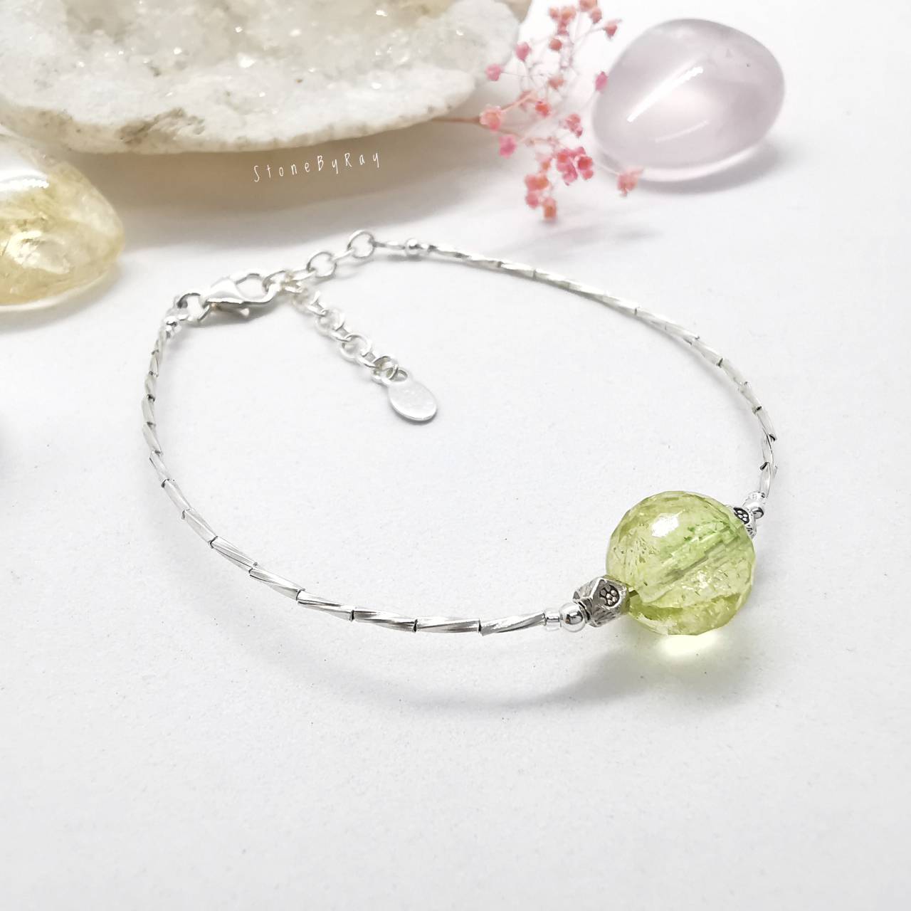 สร้อยข้อมือเงินหินเพอริดอท(Peridot)