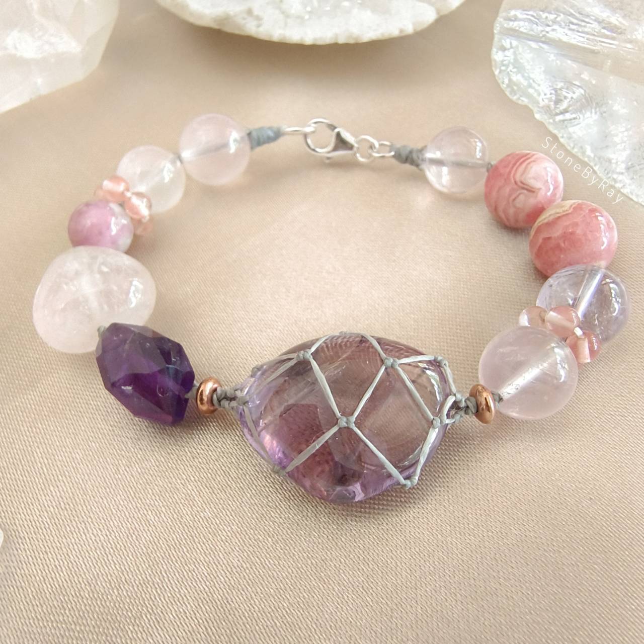 สร้อยข้อมือเชือกถักหินอเมทิสต์ Amethyst