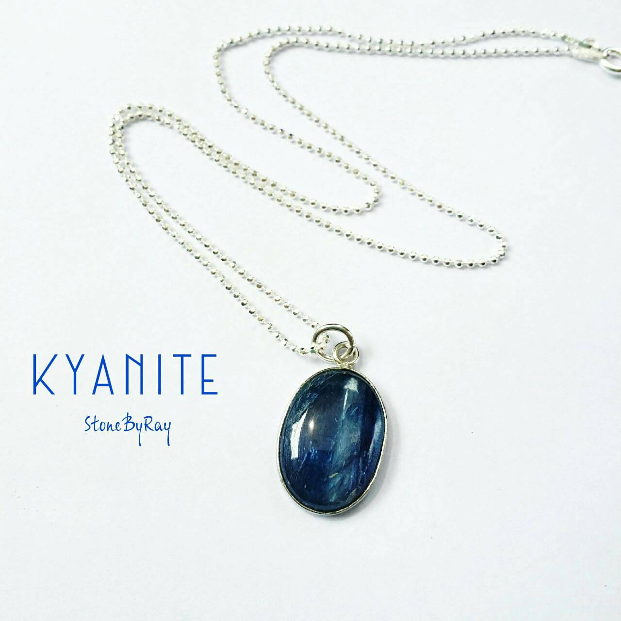สร้อยคอเงินจี้หินไคยาไนท์ (Kyanite)