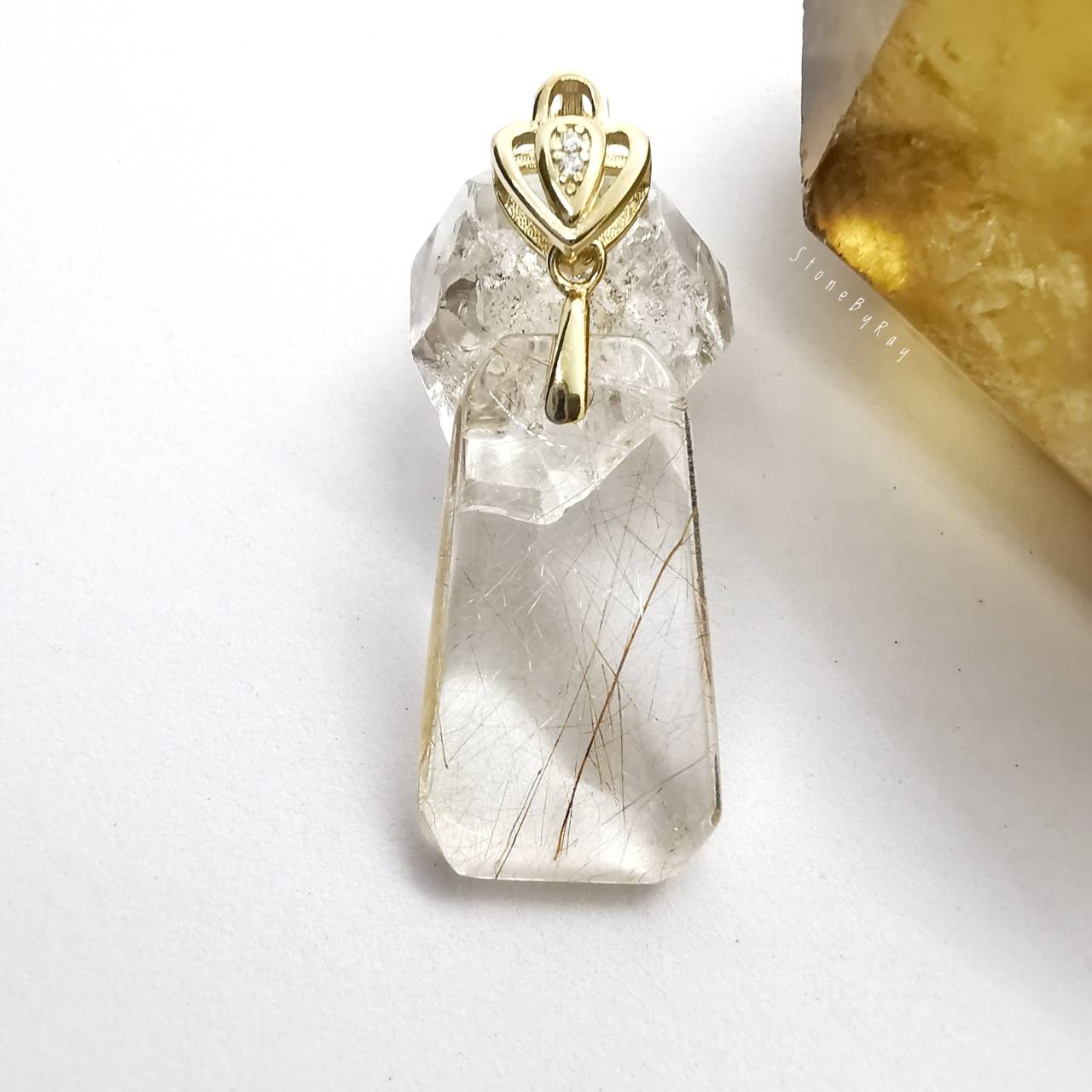 จี้หินไหมทอง Rutilated Quartz