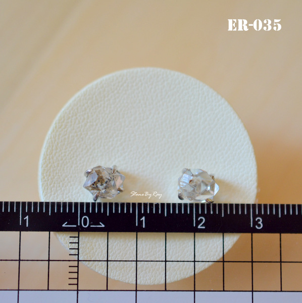 ต่างหูเงินหินเฮอร์คิเมอร์Herkimer Diamond