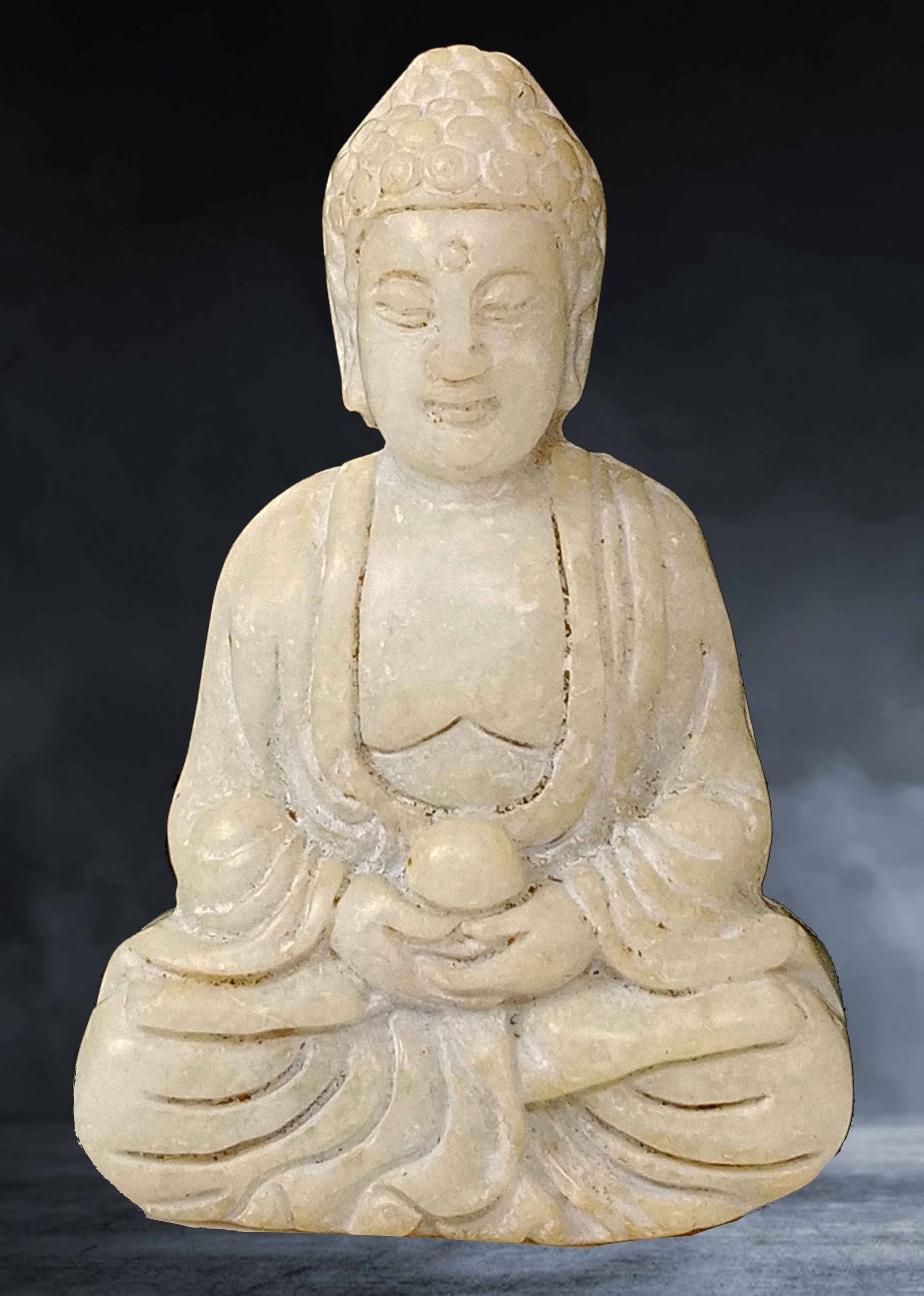 พระบูชา พระยูไล เนื้อหินหยกแกะ ขนาดหน้าตัก ๑.๕ นิ้ว