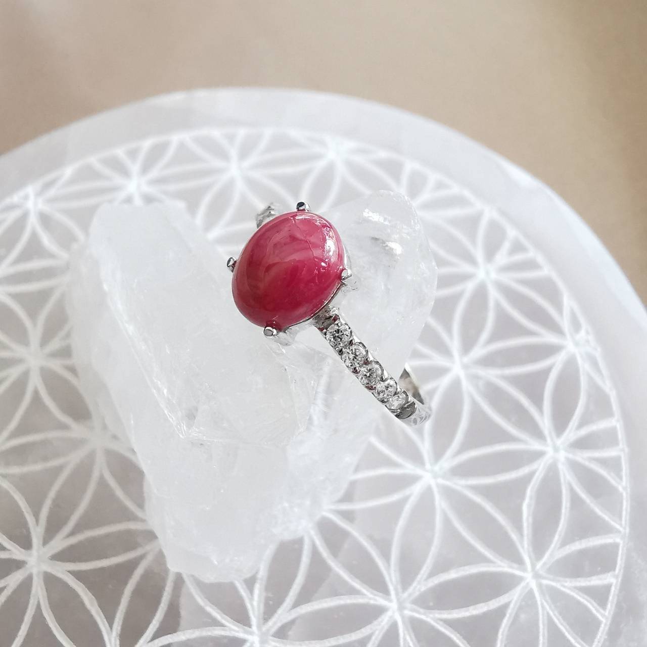 แหวนเงินพลอยทับทิม Ruby