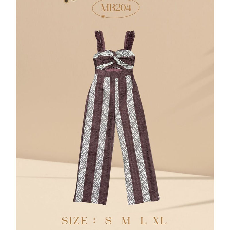 kudapy จั้มสูทลูกไม้ทูโทน สไตล์คาดอก อัดผ้าลาย งานเนี้ยบ เหมาะกับลุคสาวมั่นสุดๆ