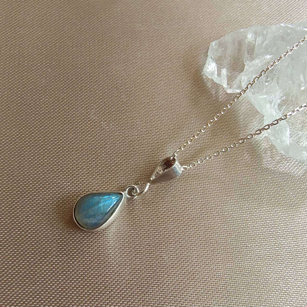 สร้อยคอเงินจี้หินลาบราโดไลท์ Labradorite