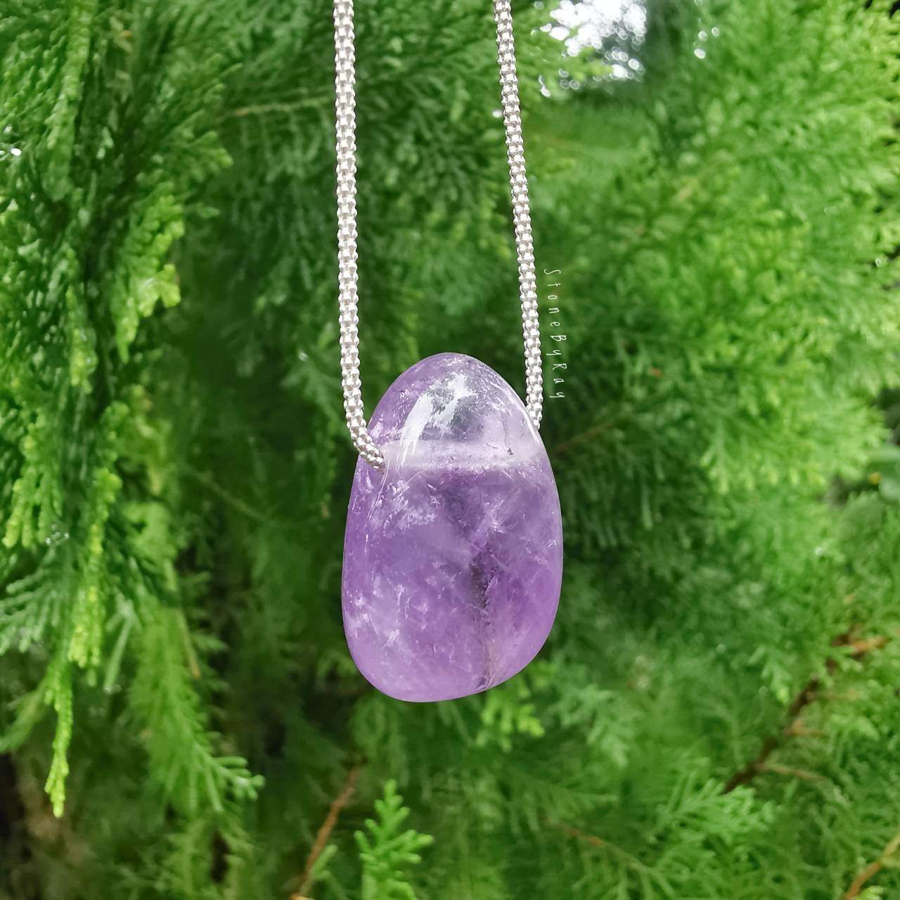สร้อยคอเงินจี้หินอเมทิสต์ Amethyst