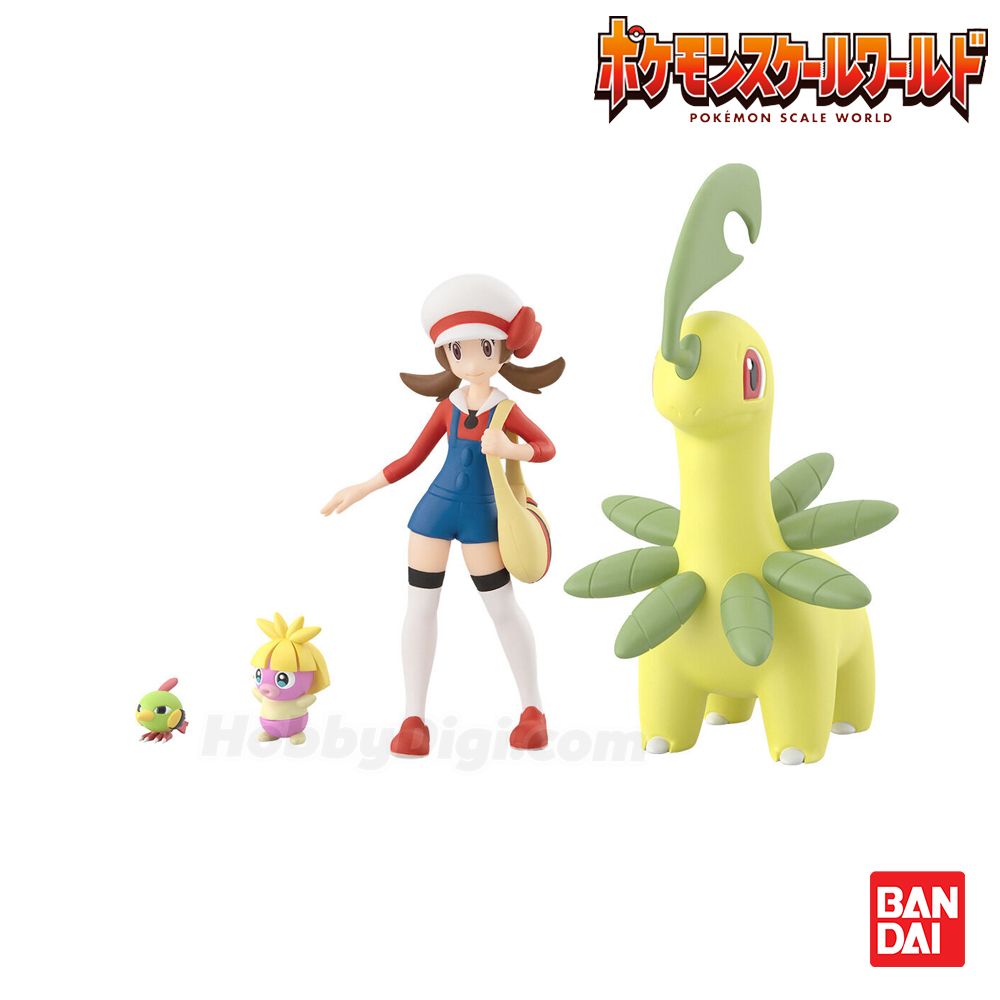 bandai candty toy 4570117913549 POKEMON SCALE WORLD Johto REGION Lyra & Bayleef & Natu & Smoochum Figures Set Reissue